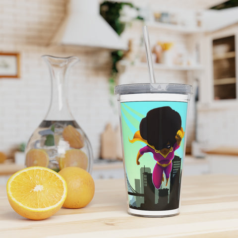 Plastic Tumbler with Straw