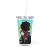Plastic Tumbler with Straw