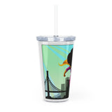 Plastic Tumbler with Straw