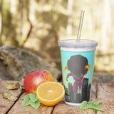 Plastic Tumbler with Straw